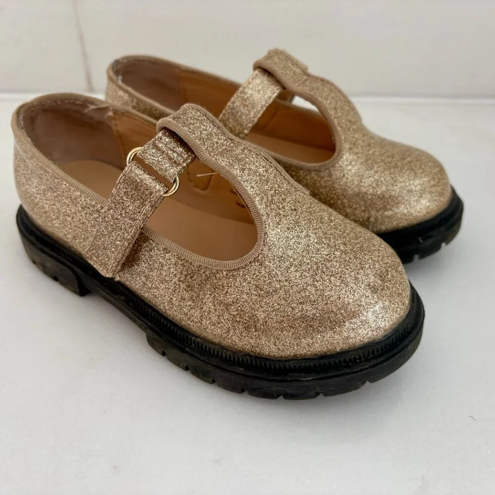 Cat & Jack Gold Glitter Dress Shoes